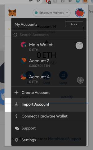 nfthub-metamaskimport