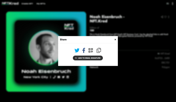 nftkred add to email signature step1