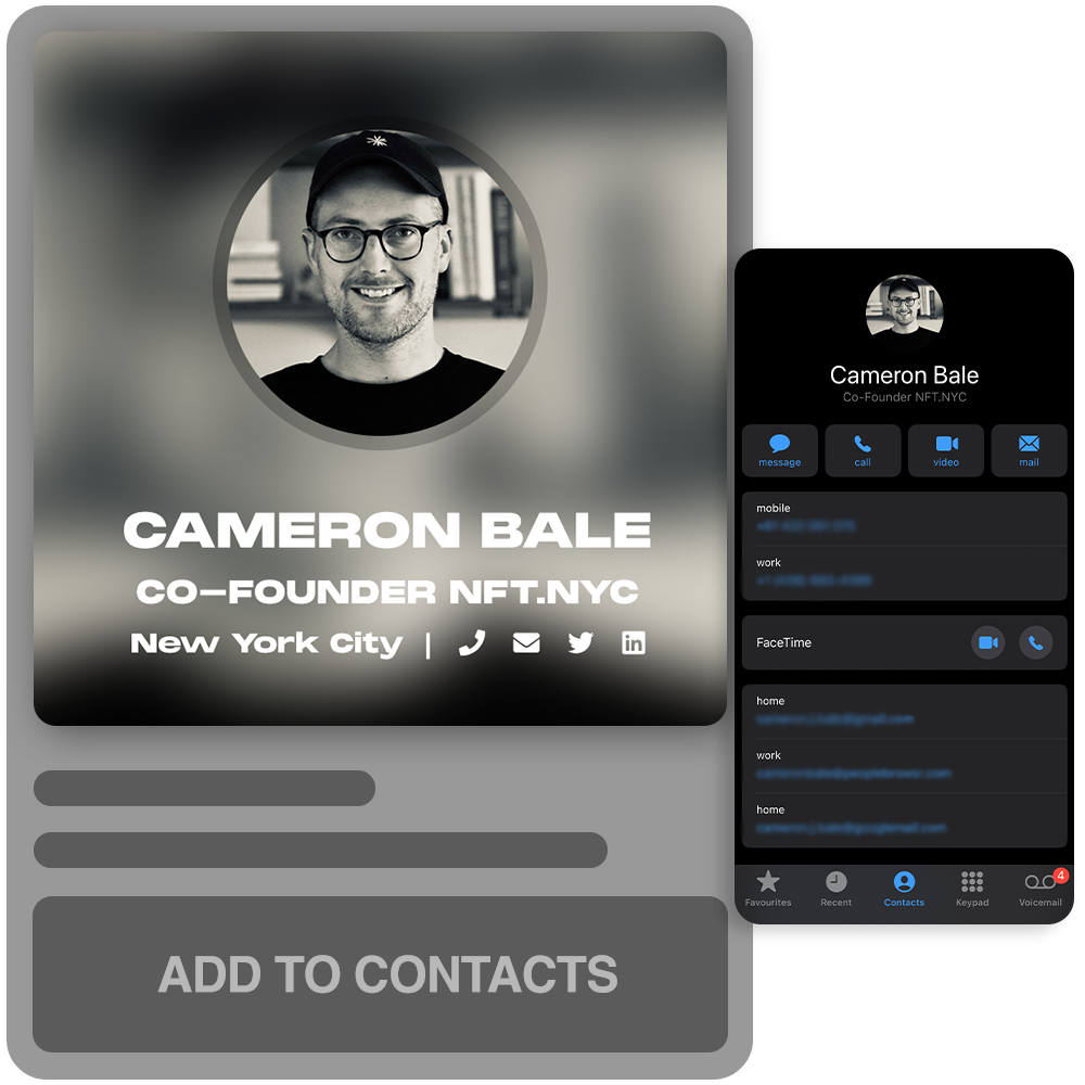 NFT Contact Cards